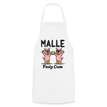 Malle Party Crew Funny Pigs Beer Fun - Cooking Apron - white - Front - AI Model Male 185 dark (185cm)