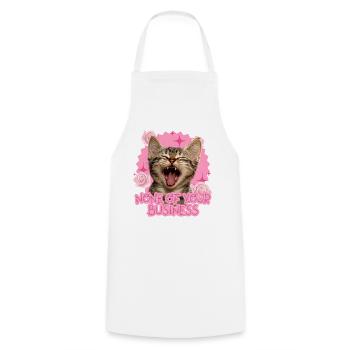 Chat avec un dicton effronté : Blague pour les fans de chats - Tablier de cuisine - blanc - Devant - AI Model Male 185 dark (185cm)
