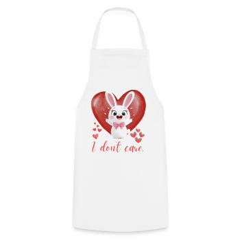 Lapin drôle avec dicton : Ironie pour les amoureux des lapins - Tablier de cuisine - blanc - Devant - AI Model Male 185 dark (185cm)