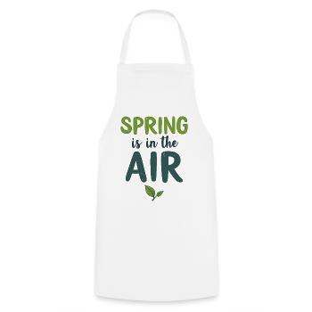 Spring is in the Air - Cooking Apron - white - Front - AI Model Male 185 dark (185cm)