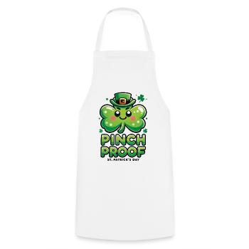 Trèfle à l’épreuve des pincements pour la Saint-Patrick - Tablier de cuisine - blanc - Devant - AI Model Male 185 dark (185cm)