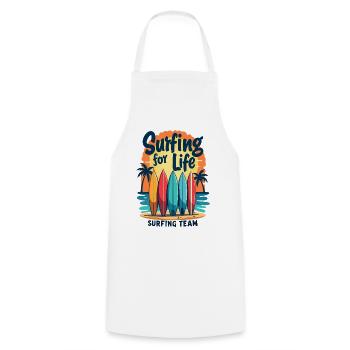 Surfing for Life Wave Boards & Beach - Cooking Apron - white - Front - AI Model Male 185 dark (185cm)