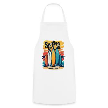 Surfing for Life Wave Boards & Beach - Cooking Apron - white - Front - AI Model Male 185 dark (185cm)