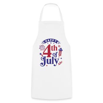 Happy 4th of July - Cooking Apron - white - Front - AI Model Male 185 dark (185cm)