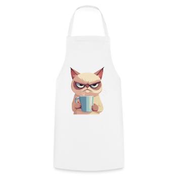 Grumpy Style: with Coffee - Cooking Apron - white - Front - AI Model Male 185 dark (185cm)