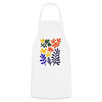 Matisse Inspires: Abstract Plant Pattern Colorful - Cooking Apron - white - Front - AI Model Male 185 dark (185cm)