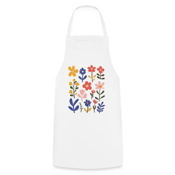 Matisse inspiriert: Fröhliches Blumenmuster Bunt - Kochschürze - Weiß - Vorne - AI Model Male 185 dark (185cm)