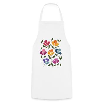 Matisse inspires: Floral watercolor pattern in colorful - Cooking Apron - white - Front - AI Model Male 185 dark (185cm)