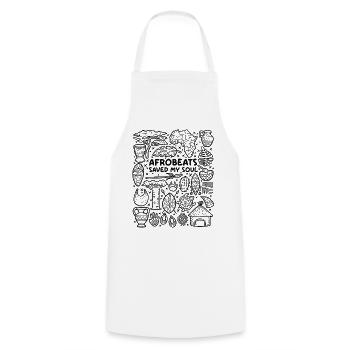Afrobeats Saved My Soul – Musikliebe - Kochschürze - Weiß - Vorne - AI Model Male 185 dark (185cm)
