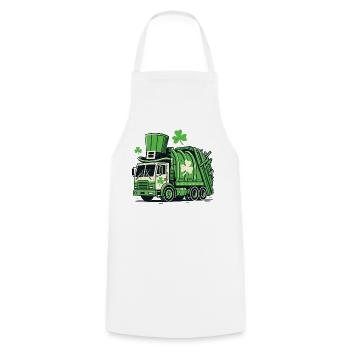 Saint-Patrick Camion à ordures Enfants Fun - Tablier de cuisine - blanc - Devant - AI Model Male 185 dark (185cm)