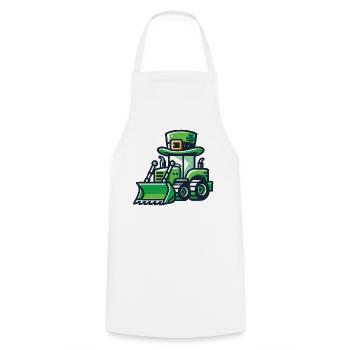 Baufahrzeuge Mit St. Patrick's Day Hut - Kochschürze - Weiß - Vorne - AI Model Male 185 dark (185cm)