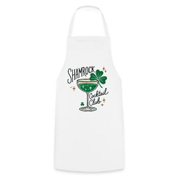 Shamrock Cocktail Club pour la Saint-Patrick - Tablier de cuisine - blanc - Devant - AI Model Male 185 dark (185cm)
