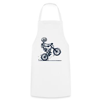 Funny Bicycle Skeleton Biker for - Cooking Apron - white - Front - AI Model Male 185 dark (185cm)