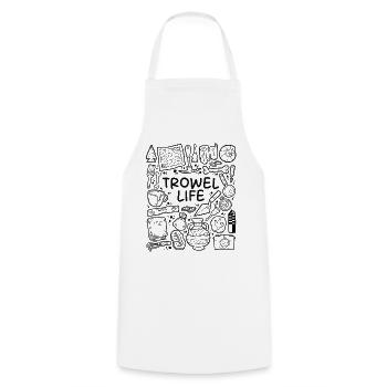 La vie à la truelle – Archéologie Humour - Tablier de cuisine - blanc - Devant - AI Model Male 185 dark (185cm)