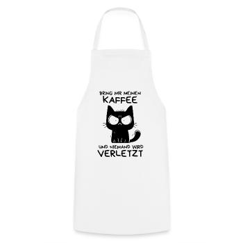 Ich hasse alles und jeden – schwarze Katze - Kochschürze - Weiß - Vorne - AI Model Male 185 dark (185cm)