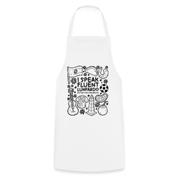 Je parle couramment Lunfardo – Malbec Humour - Tablier de cuisine - blanc - Devant - AI Model Male 185 dark (185cm)