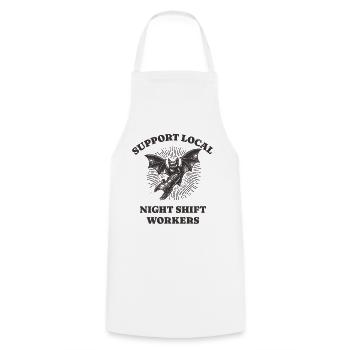 Support Local Night Shift Workers Lustiges Bat - Kochschürze - Weiß - Vorne - AI Model Male 185 dark (185cm)