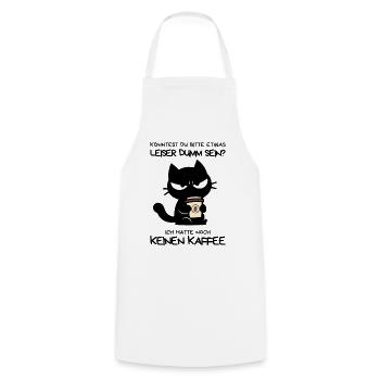 Kaffee. Jetzt. Sofort. – Grumpy Style mit Koffein - Kochschürze - Weiß - Vorne - AI Model Male 185 dark (185cm)