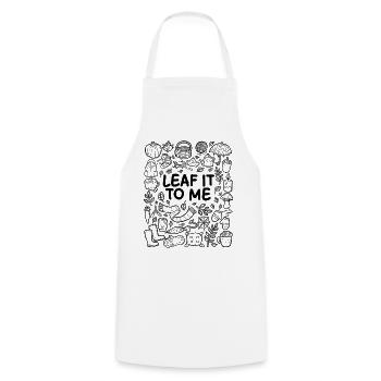 Leave it to me – autumn pun - Cooking Apron - white - Front - AI Model Male 185 dark (185cm)