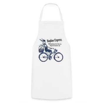 Ostern Retro Hase Fahrrad Freude Hopline - Kochschürze - Weiß - Vorne - AI Model Male 185 dark (185cm)