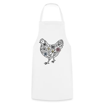 Easter Chicken with Flowers Vintage Chickens Design - Cooking Apron - white - Front - AI Model Male 185 dark (185cm)