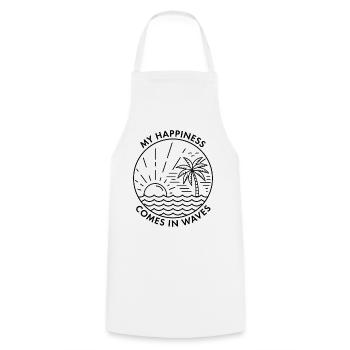 Mon bonheur vient par vagues - Tablier de cuisine - blanc - Devant - AI Model Male 185 dark (185cm)