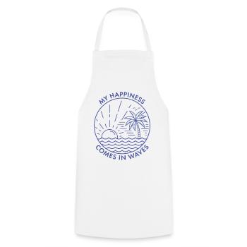 Mon bonheur vient par vagues - Tablier de cuisine - blanc - Devant - AI Model Male 185 dark (185cm)