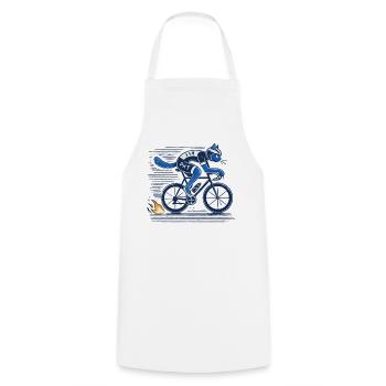 Road bike cat design for sporty cycling enthusiasts - Cooking Apron - white - Front - AI Model Male 185 dark (185cm)