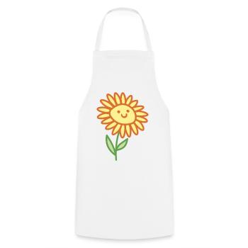 Sun Flower - Cooking Apron - white - Front - AI Model Male 185 dark (185cm)
