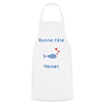 BONNE FÊTE. COEUR. BONNE FÊTE MAMAN. MAMAN - Tablier de cuisine - blanc - Devant - AI Model Male 185 dark (185cm)
