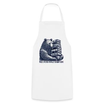Buchclub trifft lustiger bücherliebhaber bär look - Kochschürze - Weiß - Vorne - AI Model Male 185 dark (185cm)