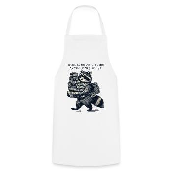Retro Raccoon Design Cute Book Lover - Cooking Apron - white - Front - AI Model Male 185 dark (185cm)