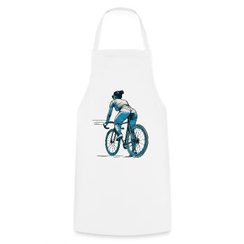 Sporty cycling design for modern people - Cooking Apron - white - Front - AI Model Male 185 dark (185cm)