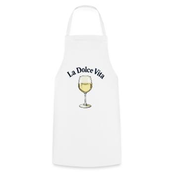 La Dolce Vita – Chemise Wine & Pleasure - Tablier de cuisine - blanc - Devant - AI Model Male 185 dark (185cm)