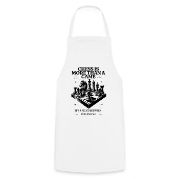Chess - more than a game - battle - Cooking Apron - white - Front - AI Model Male 185 dark (185cm)