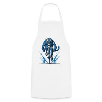 Motif de vélo sportif avec chat pour - Tablier de cuisine - blanc - Devant - AI Model Male 185 dark (185cm)