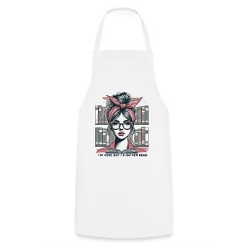 Ironic girl design for book lovers in retro - Cooking Apron - white - Front - AI Model Male 185 dark (185cm)