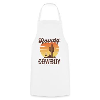 Salut Cowboy - Tablier de cuisine - blanc - Devant - AI Model Male 185 dark (185cm)