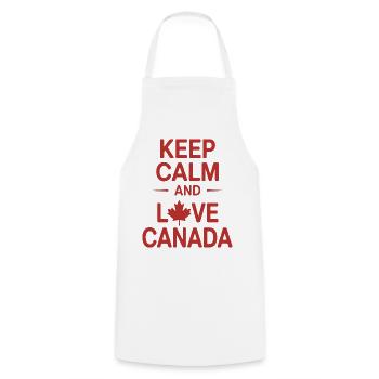 Canadian Love Heart Design - Cooking Apron - white - Front - AI Model Male 185 dark (185cm)