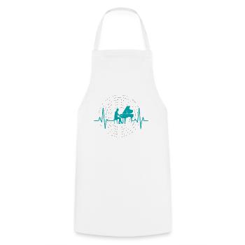 Pianist Heartbeat Music Design - Cooking Apron - white - Front - AI Model Male 185 dark (185cm)