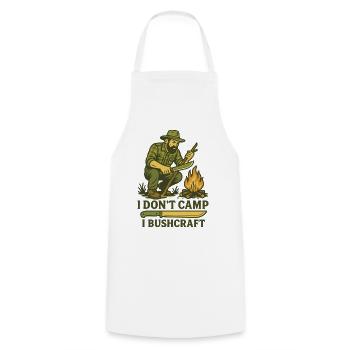 I Don't Camp I Bushcraft Prepper Survival - Cooking Apron - white - Front - AI Model Male 185 dark (185cm)