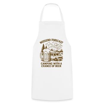 Wochenendvorhersage Camping Mit Bier - Kochschürze - Weiß - Vorne - AI Model Male 185 dark (185cm)