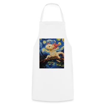 Axolotl Van Gogh Style Nuit étoilée - Tablier de cuisine - blanc - Devant - AI Model Male 185 dark (185cm)
