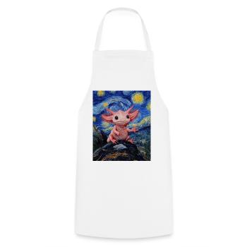 Axolotl Van Gogh Style Nuit étoilée - Tablier de cuisine - blanc - Devant - AI Model Male 185 dark (185cm)