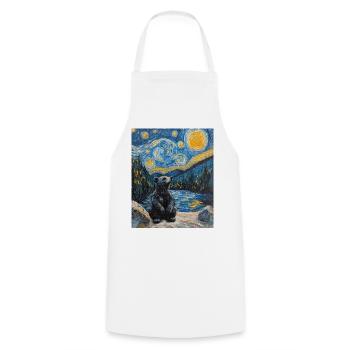 Bear Bears Van Gogh Style Starry Night - Cooking Apron - white - Front - AI Model Male 185 dark (185cm)
