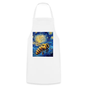 Abeille style Van Gogh Nuit étoilée - Tablier de cuisine - blanc - Devant - AI Model Male 185 dark (185cm)