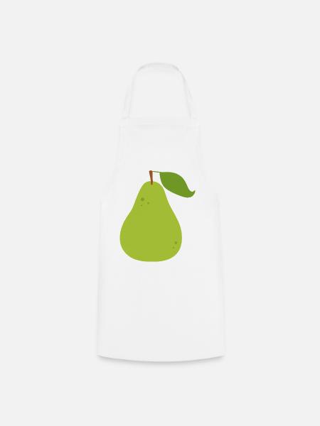 Lebendige grüne Birne Illustration - Kochschürze - Weiß