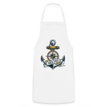 Motif vintage maritime Anchor Hold Solid - Tablier de cuisine - blanc - Devant - AI Model Male 185 dark (185cm)