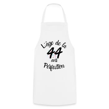 44 years old, the age of perfection - Cooking Apron - white - Front - AI Model Male 185 dark (185cm)