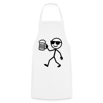 Bière Stick Figure - Tablier de cuisine - blanc - Devant - AI Model Male 185 dark (185cm)